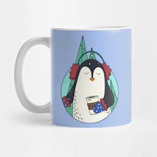 Cute Christmas Penguin Illustration // Festive Animal Cartoon Mug